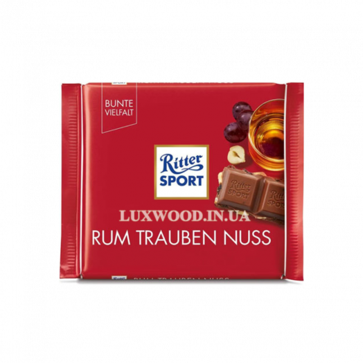 Шоколад Ritter Sport Rum Trauben Nuss 100г