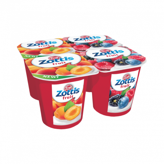 Йогурт в асортименті зі смаком (манго, лісові ягоди, полуниця, абрикос) 0,1% 115г ТМ Zott