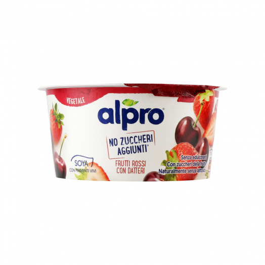 Йогурт соевый ферментированный без сахара красные фрукты с финиками 135г TM Alpro