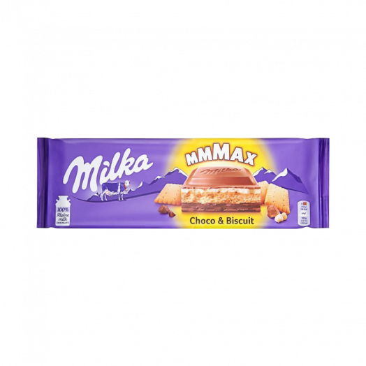 Шоколад Milka iз печивом mmMax choco & biscuit 300г