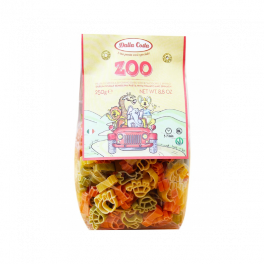 Макароны Зоопарк с томатом и шпинатом 250г TM Dalla Сosta