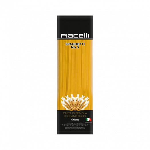Макарони Спагетті з твердих сортів пшениці №5 500г ТМ Piacelli