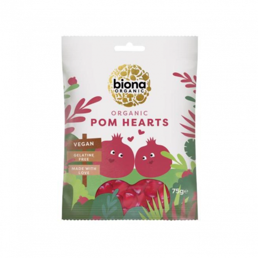 Конфеты желейные Biona Organic Pomegranate Hearts Органические 75г