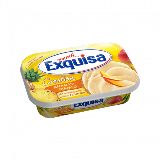 Сыр сливочный с ананасом и манго 52% 200г TM Exquisa