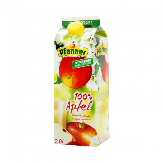 Сок яблочный неосветленный 100% Pfanner 2л