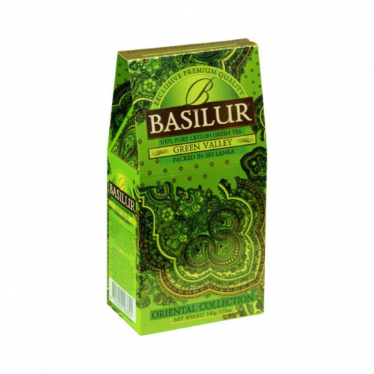 Чай Basilur зеленый россыпной Восточная коллекция Зеленая долина 100г