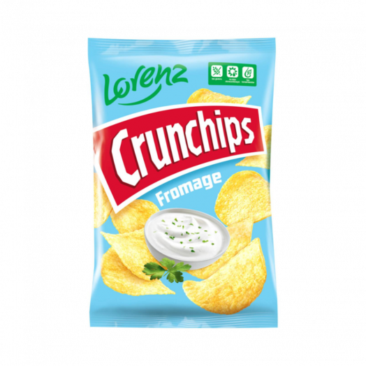 Чіпси Lorenz Crunchips зі смаком сметани та зелені 140г