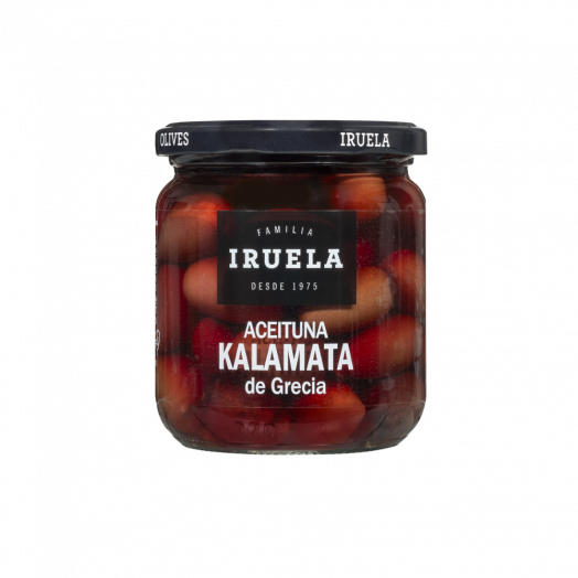 Оливки черные Kalamata с косточками 370г TM Iruela