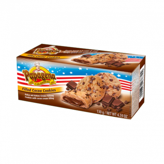 Печиво Papagena Choco Chip з шоколадно-кремовою начинкою 130г