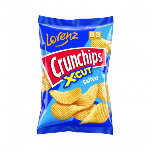 Чипси картопляні Lorenz Crunchips X-cut Сир та цибуля хвилясті 75г