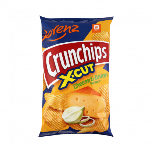 Чипсы картофельные Lorenz Crunchips X-cut Сыр и лук волнистые 75г