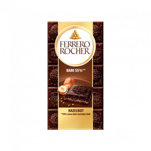 Шоколад чорний з горіхами Ferrero Rocher 90г