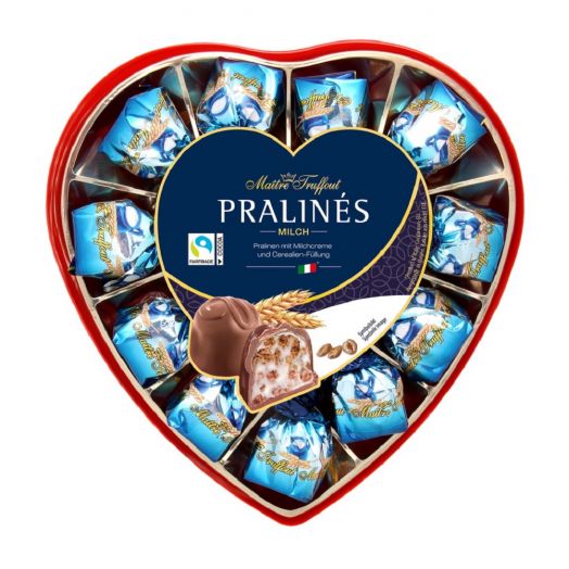 Цукерки "Pralines" з молочним шоколадом зі злаками 165г ТМ Maitre Truffout