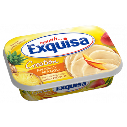 Сир вершковий з ананасом та манго 52% 200г TM Exquisa