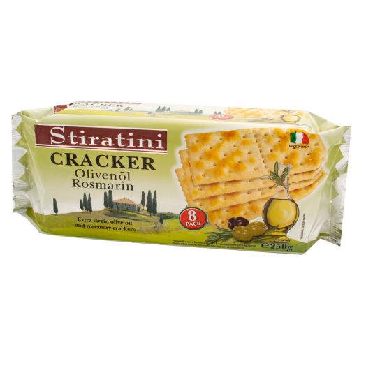 Печенье Крекер с оливковым маслом и розмарином 250г ТМ Stiratini