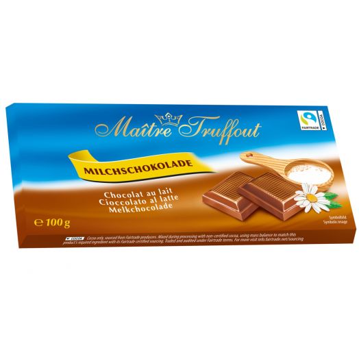 Шоколад молочний 100г ТМ Maître Truffout 