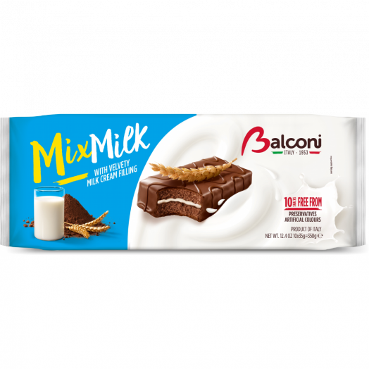 Пирожное бисквитное Mix Milk Latte 350г TM Balconi