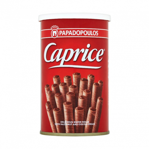 Трубочки CAPRICE шоколадні 115г ТМ Papadopoulos