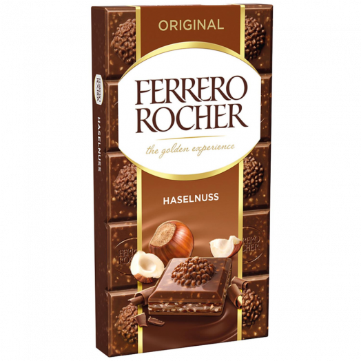 Шоколад молочный с орехами Ferrero Rocher 90г