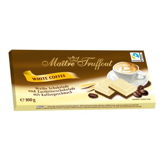 Шоколад білий з кавою 100г ТМ Maіtre Truffout 