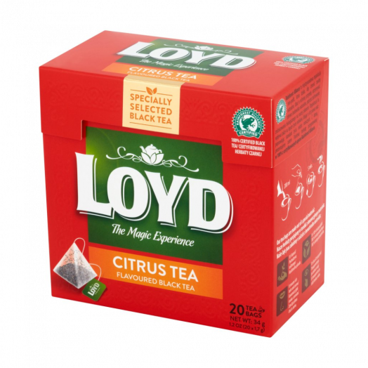 Чай чорний Citrus з смаком цитрусу (20 пірамідок) TM LOYD