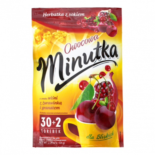 Чай фруктовий з шипшиною, малиною та журавлиною (30+2пак) TM Minutka