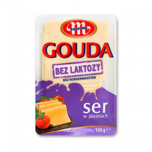Сир твердий Гауда без лактози 150г TM Mlekovita