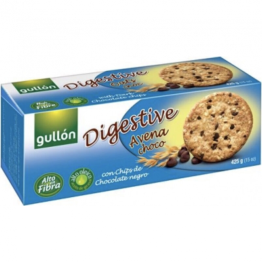 Печиво Digestive вівсяне з шоколадними крихтами 425г TM Gullon