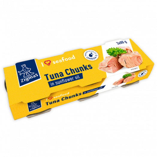 Шматочки тунця I love seafood у соняшниковій олії 3x80г ТМ ZIGMAS