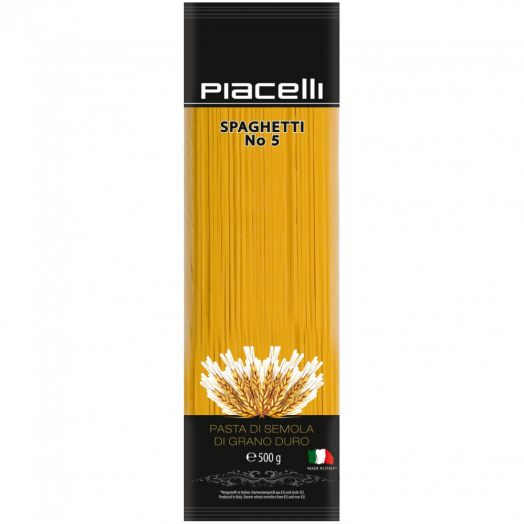 Макарони Спагетті з твердих сортів пшениці №5 500г ТМ Piacelli