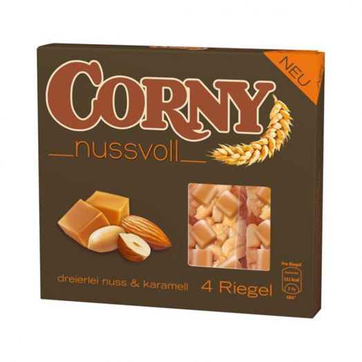 Шоколадні зернові батончики з карамеллю ТМ "Corny" 4х24 гр