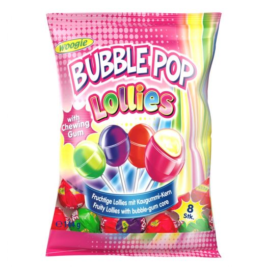 Цукерка Льодяники Lollies Bubble Pop 144г ТМ Woogie