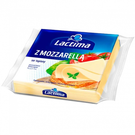 Сыр тостовый ломтиками с Моцареллой 130г ТМ Lactima