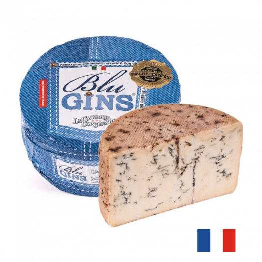 Сир блакитний з коровячого молока з присмаком базиліку BLU GINS 100г ТM La Casearia Carpenedo