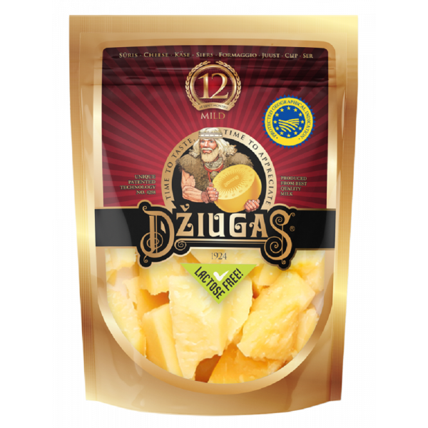 Сыр твердый 40% (12 МЕСЯЦЕВ ВЫДЕРЖКИ) без лактозы 100г ТМ DZIUGAS